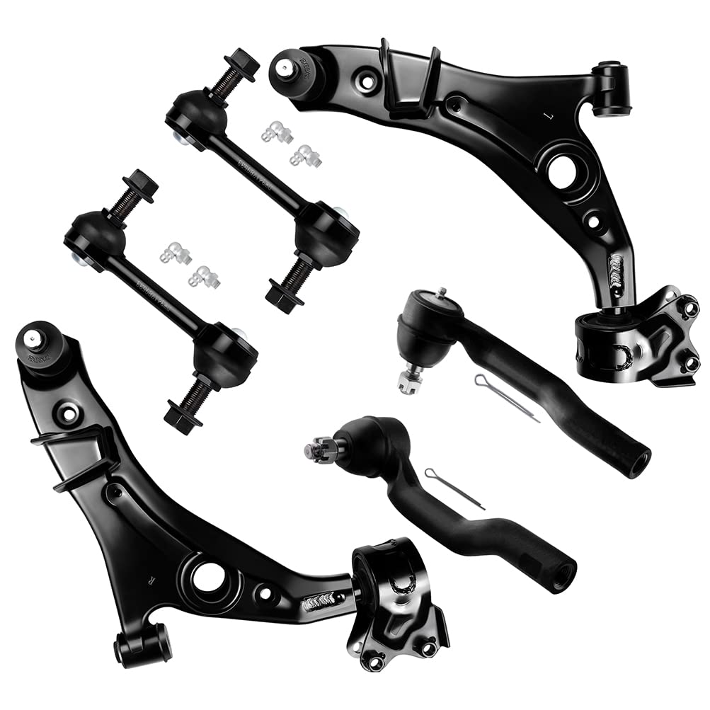 6pcs Front Suspension Kit Control Arm Ball Joint Tie Rod End Sway Bar Link S540514