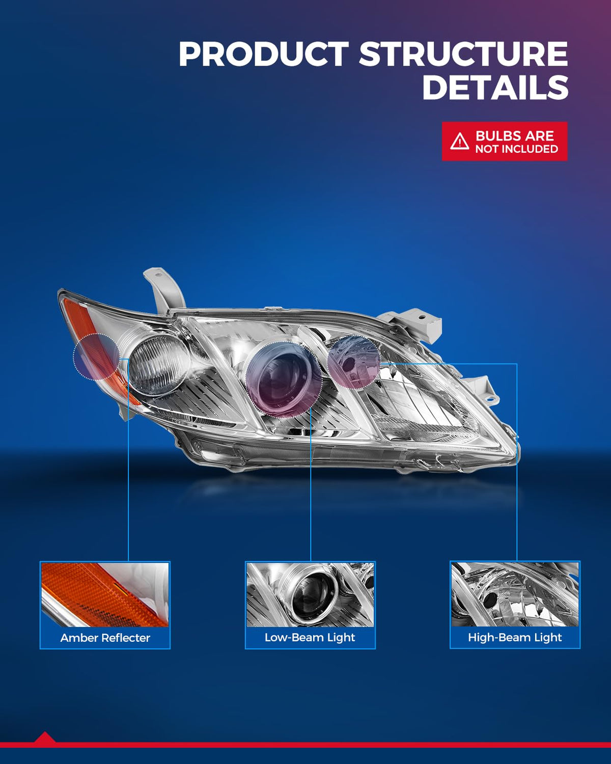 Chrome Headlight Assembly P191