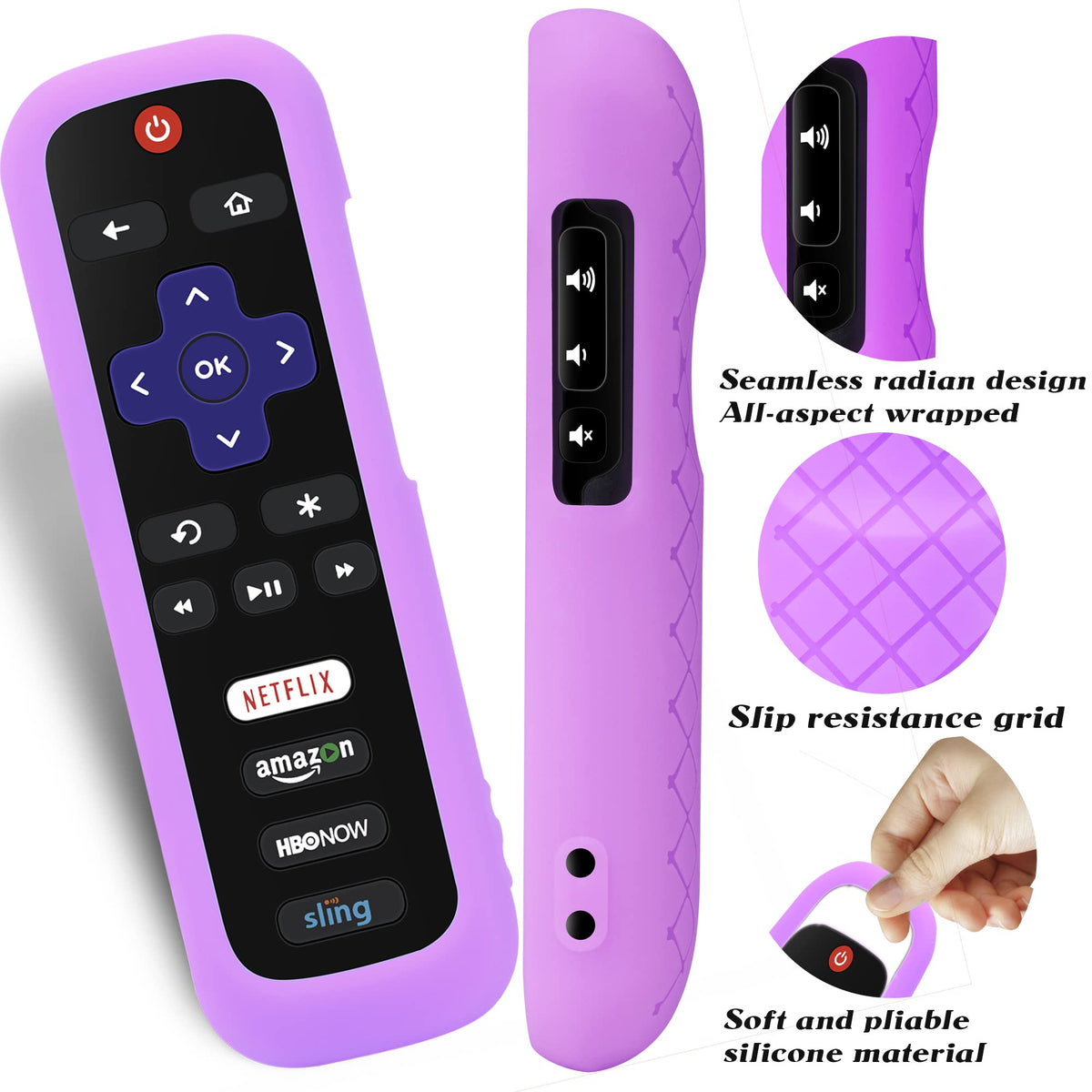 Silicone Remote Cover, 2-Pack, Glow in the Dark, Blue/Purple X165