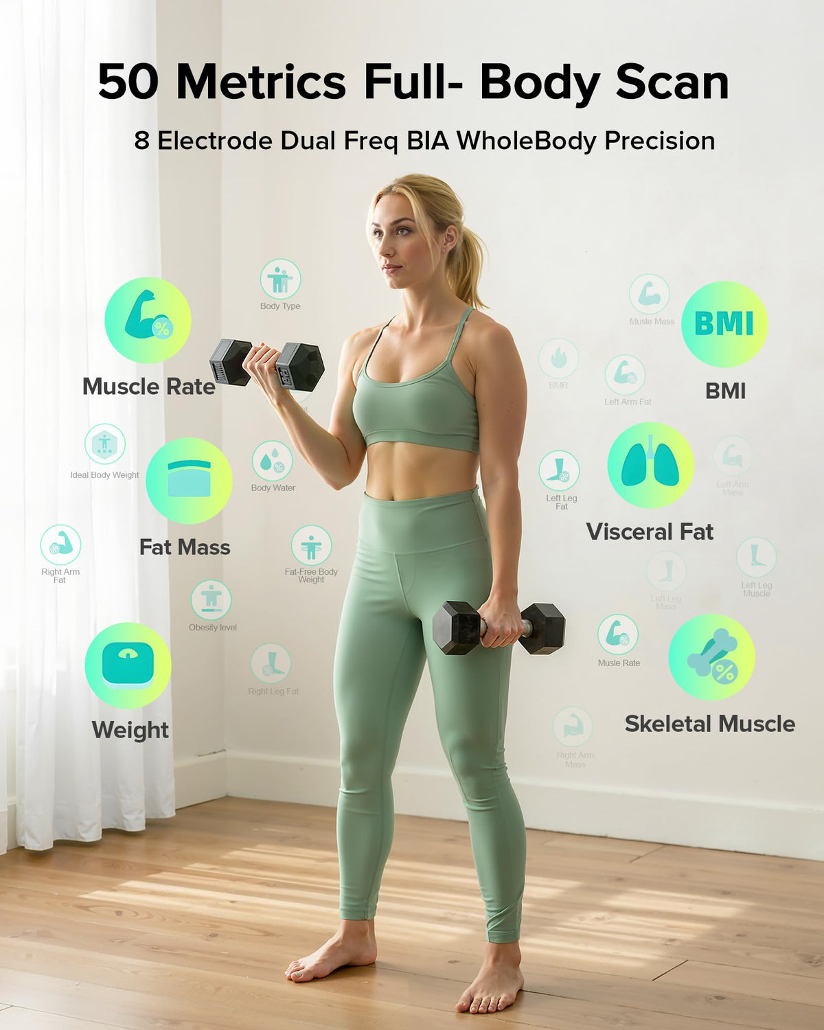 8-Electrode Body Composition Monitor Digital Bathroom Scale T2734