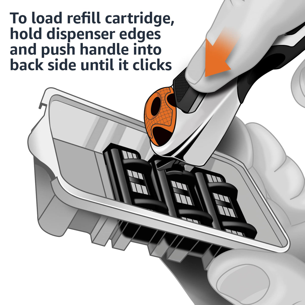 3-Blade Razor Refills with Dual Lubrication, 12 Cartridges M396