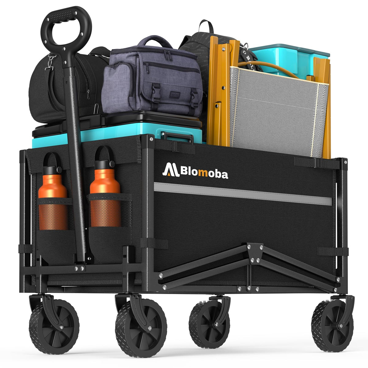 Collapsible Wagon Cart with Wheels, Black P270
