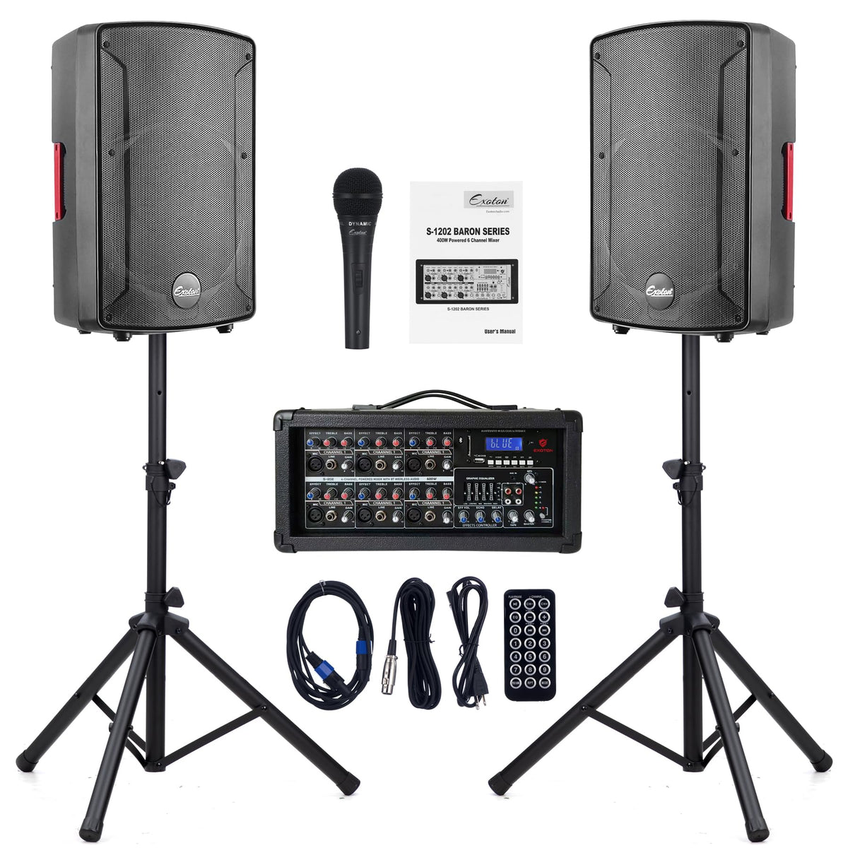 2000W Bluetooth PA System with Powered Mixer Set I789437