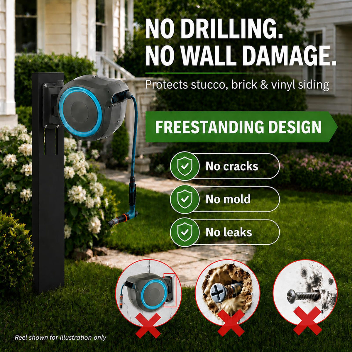 Retractable Garden Hose Reel Mounting Post K705648
