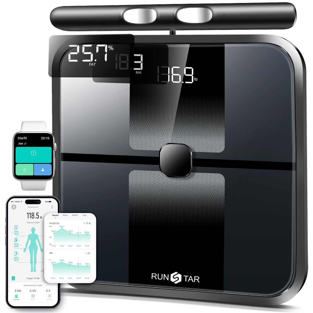 8-Electrode Body Composition Monitor Digital Bathroom Scale T2734