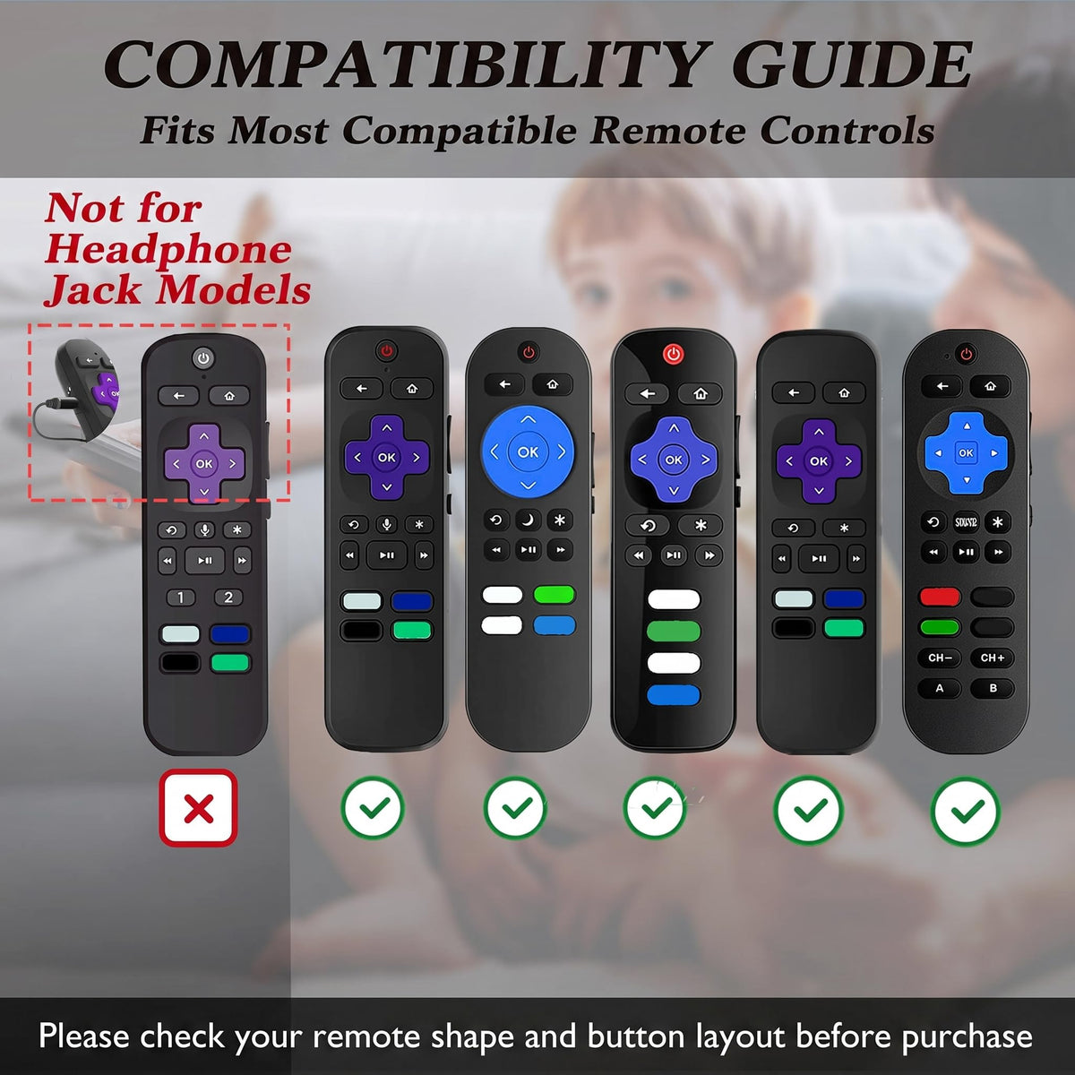 Silicone Remote Cover, 2-Pack, Glow in the Dark, Blue/Purple X165